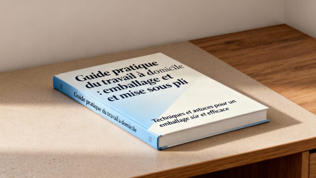 Guide pratique du travail à domicile : emballage et mise sous pli avec texte