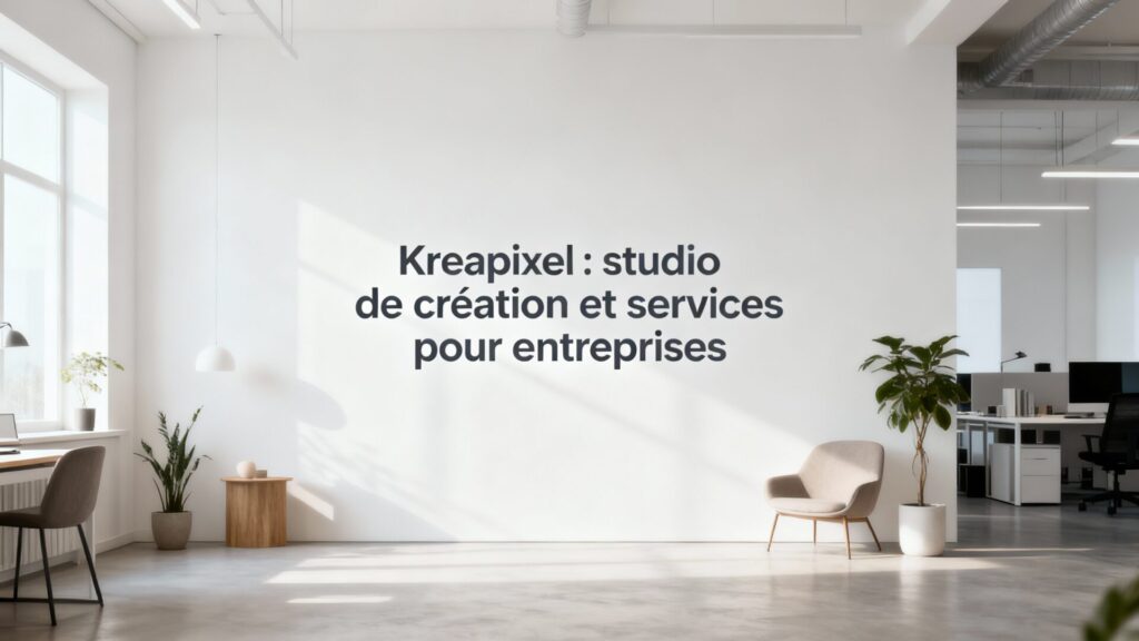 Kreapixel : studio de création et services pour entreprises avec texte