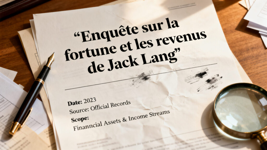 Enquête sur la fortune et les revenus de Jack Lang avec texte